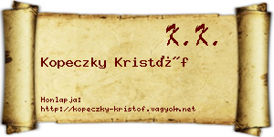 Kopeczky Kristóf névjegykártya