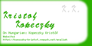 kristof kopeczky business card